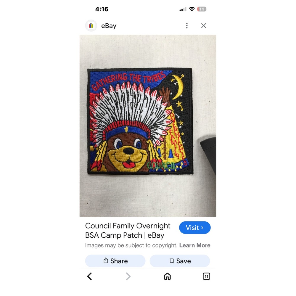 BSA Boy‎ Scouts Gathering the Tribes Council Family Overnight Embroidered Patch